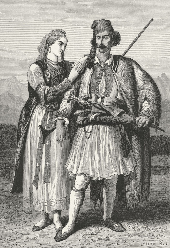 ALBANIA. Albanians c1885 old antique vintage print picture